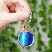 Blauw glas sleutelhanger (Hand)