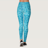 Blauw glas tegelblokken mozaïek leggings (Achterkant)