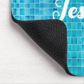 Blauw glas tegelblokken mozaïek muismat (Hoek)