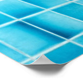 Blauw glas tegelblokken mozaïek poster (Hoek)