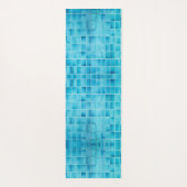 Blauw glas tegelblokken mozaïek yogamat (Achterkant)