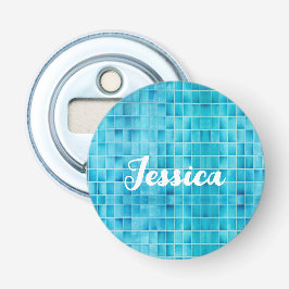 Blauw glas tegelblokken mozaïekglas button flesopener