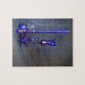 Blauw glas Verticale basen Puzzle Legpuzzel (Horizontaal)