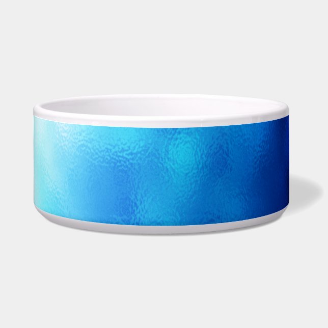 Blauw glas voerbakje (Voorkant)