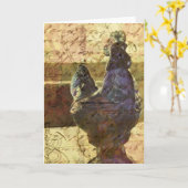 Blauw Glass Roo met textuur Kaart (Gele Bloem)