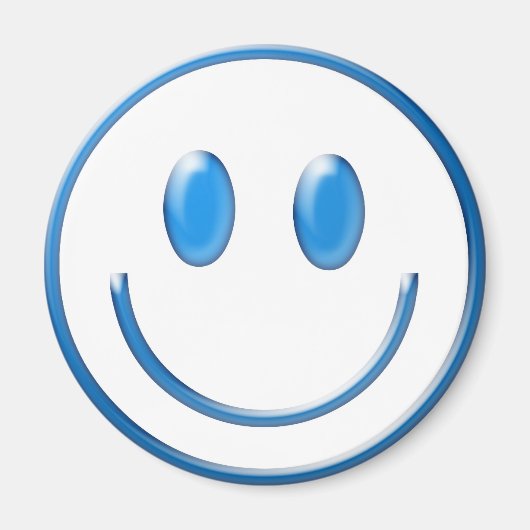 Blauw glazen gezicht magneet (Voorkant)