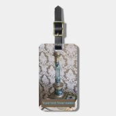  blauw glazen kaarlehouder bagagelabel (Voorkant verticaal)