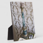  blauw glazen kaarlehouder fotoplaat (Zijkant)