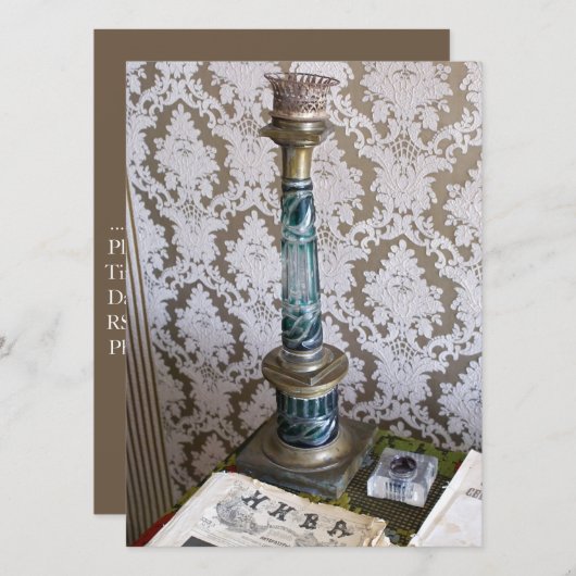 blauw glazen kaarlehouder kaart (Voorkant / Achterkant)