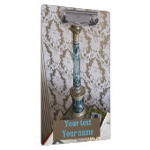  blauw glazen kaarlehouder klembord (Rechts)