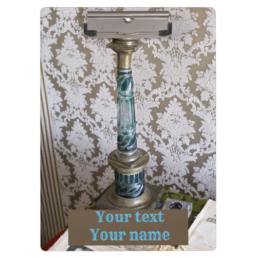  blauw glazen kaarlehouder klembord (Voorkant)