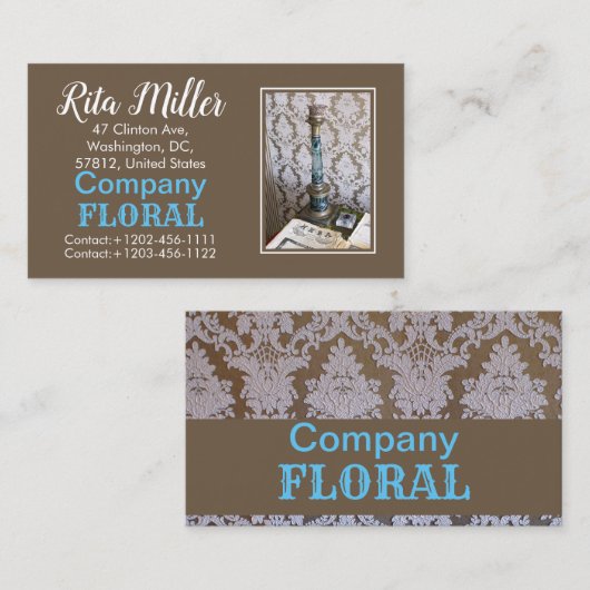  blauw glazen kaarlehouder visitekaartje (Voorkant / Achterkant)