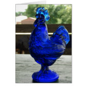 Blauw glazen rooster Alle keren (Voorkant)