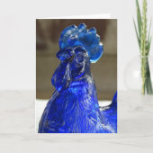 Blauw glazen rooster kaart (Voorkant)