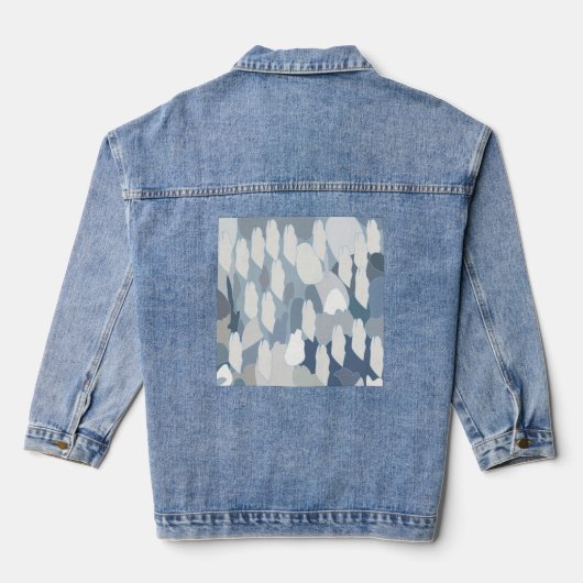 Blauw Gletsjer Ijs Patroon Denim Jacket (Achterkant)
