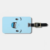 Blauw glimlachend Bagagelabels voor reizen van Kaw (Voorkant horizontaal)