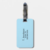 Blauw glimlachend Bagagelabels voor reizen van Kaw (Achterkant verticaal)