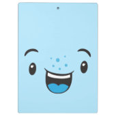 Blauw glimlachend Kawaii Face Clip Board Klembord (Achterkant)