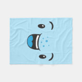 Blauw glimlachend Kawaii Face Fleece Blanket Deken (Voorkant (Horizontaal))