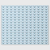 Blauw glimlachend Kawaii Face Gift Wrap Cadeaupapier (Vlak)