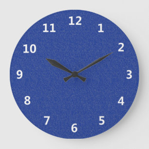Blauw Glimmer met witte cijfers wandklok