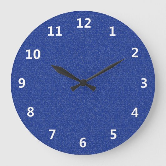 Blauw Glimmer met witte cijfers wandklok (Voorkant)