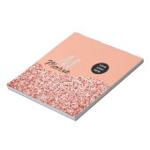 blauw glinster logo tekst toevoegen bedankt kortin notitieblok (Linkerzijde)