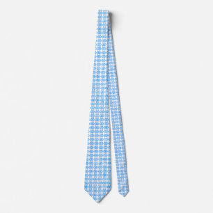 Blauw glinsterend overlappend diamantpatroon stropdas