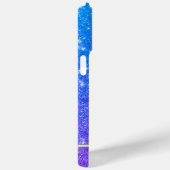 Blauw glinsterende glitter monogram telefoonhoesje Case-Mate iPhone case (Achterkant / Rechts)