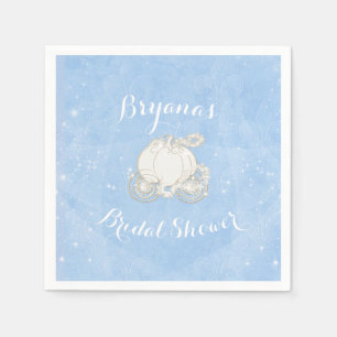 Blauw glinsterende wagen Assepoester Elegant feest Servet