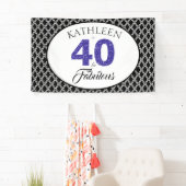 Blauw Glitter 40 en Fantastisch 40e Verjaardag Cus Spandoek (Insitu)