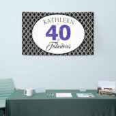 Blauw Glitter 40 en Fantastisch 40e Verjaardag Cus Spandoek (Beurs)