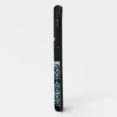 Blauw Glitter Afgedrukt, zwart Damascus, speciaal  Case-Mate iPhone Case (Achterkant/links)