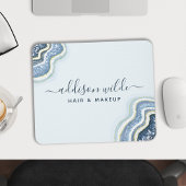 Blauw Glitter Agate Geode Luxe Chic Muismat