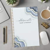 Blauw Glitter Agate Geode Luxe Zakelijk Planner