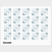 Blauw Glitter Agate Geode Luxe Zakelijke Dank Je Vierkante Sticker (Vel)