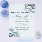 Blauw Glitter Agate Geode Zakenvlieger Flyer (Enkel)