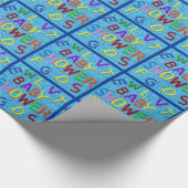 Blauw glitter-Baby shower-opvulpapier Cadeaupapier (Hoek)