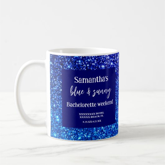 Blauw Glitter Bachelorette Party Shot Glass Koffiemok (Links)