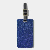 Blauw glitter bagagelabel (Voorkant verticaal)
