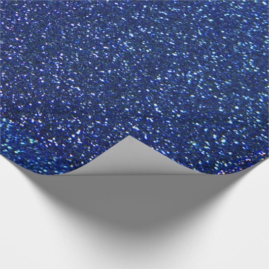 Blauw glitter cadeaupapier (Hoek)