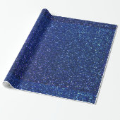 Blauw glitter cadeaupapier (Uitgerold)