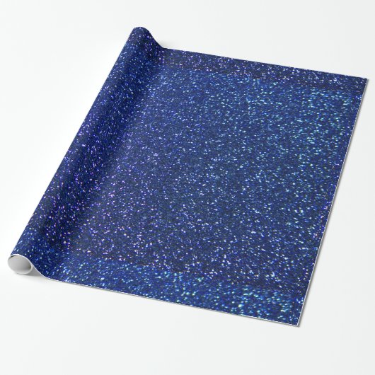 Blauw glitter cadeaupapier (Uitgerold)