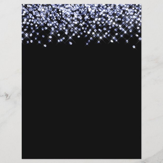 Blauw Glitter Confetti Scrapbook Papier (Voorkant)