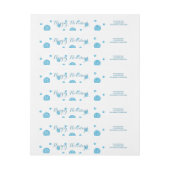 Blauw glitter Confetti Wrap rond Etiket (Vel)