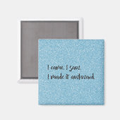 Blauw glitter dat ik maakte het Awkward Magnet (Voorkant / Achterkant)