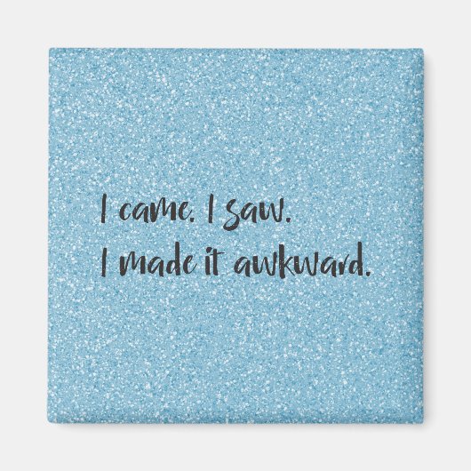 Blauw glitter dat ik maakte het Awkward Magnet (Voorkant)
