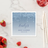 Blauw glitter Drip Baby shower Servet (Insitu)