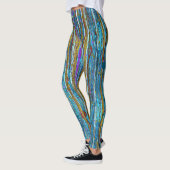 Blauw glitter en gouden strips leggings (Links)