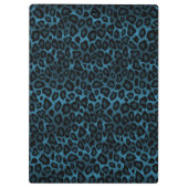Blauw glitter en luipaard huidontwerp klembord (Achterkant)